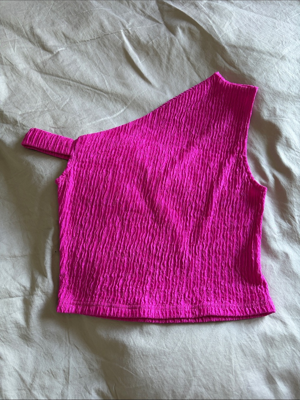 One-Shoulder Textured Top